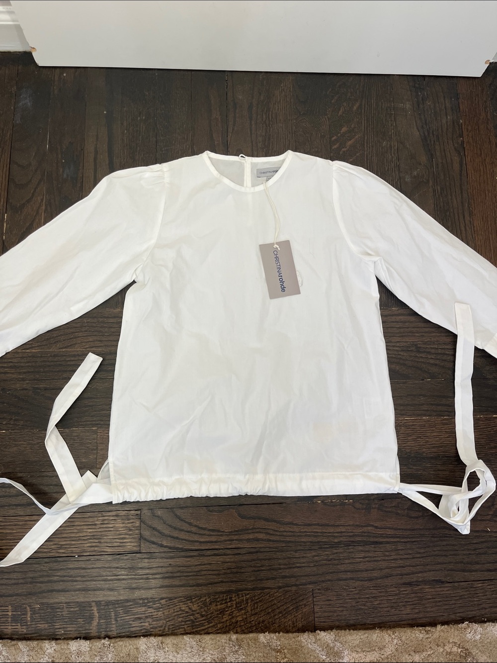 Christina Rohde Long Sleeve Tie-Waist blouse top